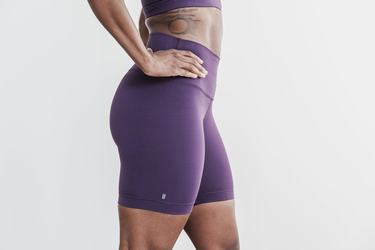 Nobull High-Rise 6" Matte Women's Shorts Purple | Australia (MI2671)